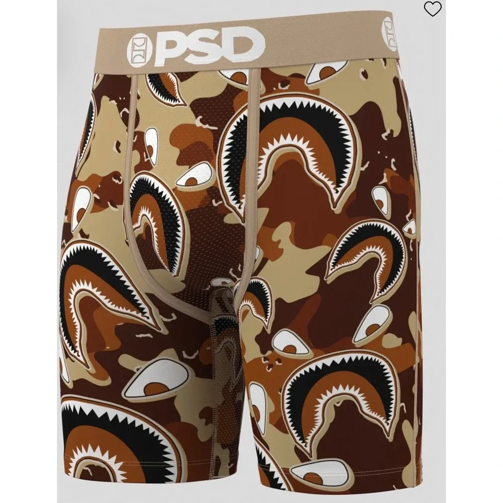 PSD Underwear Mens Boxer Briefs 3-Pack Camo Shark Military XL 425180081